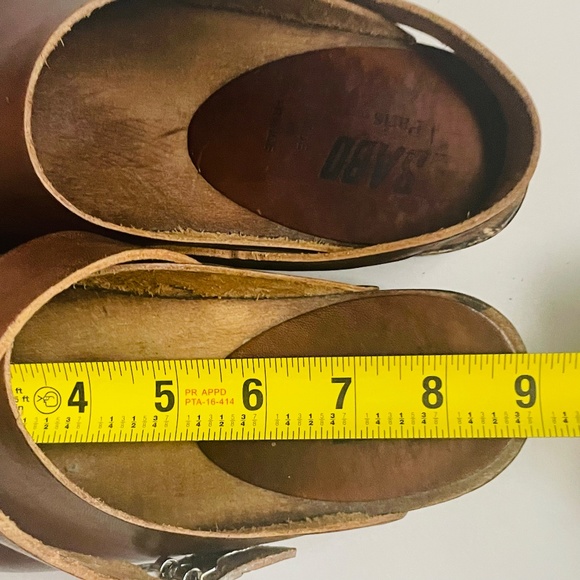 Bosabo Size 7 Brown Leather Wood Sole Clogs - Picture 16 of 16